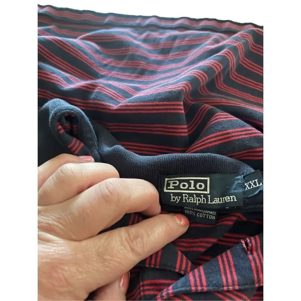 Polo Ralph Lauren Mens Black & Red Collared Short Sleeve Polo Shirt Size XXL